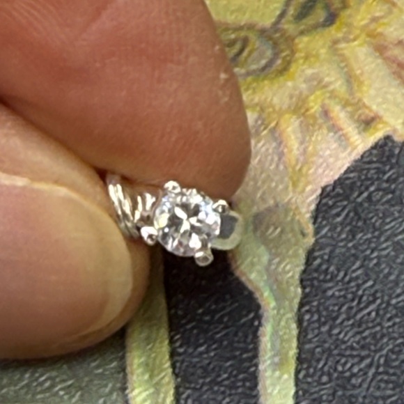 ⭐️Sterling silver cubic zirconia charm engagement ring charm - Picture 9 of 11